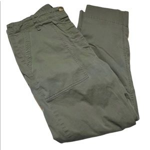 $275 Theory Women Pant Spring Cargo Faded Army Casual Stretch Cotton Twill 8.